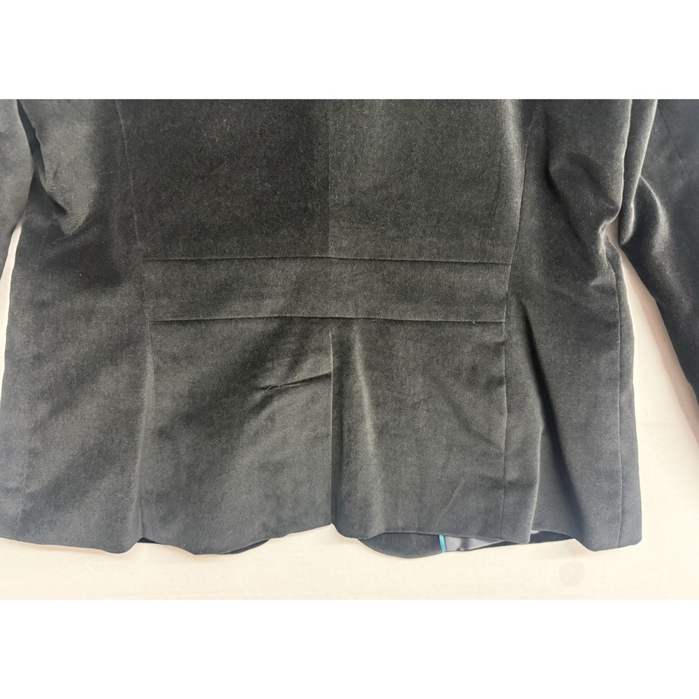 Talbots Petites 6P Black Velvet Blazer Jacket Women's Petite Classic One Button - Picture 9 of 11